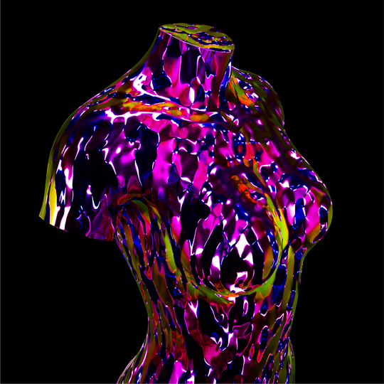 Buste en 3d avec une texture de déplacement pour donner du relief