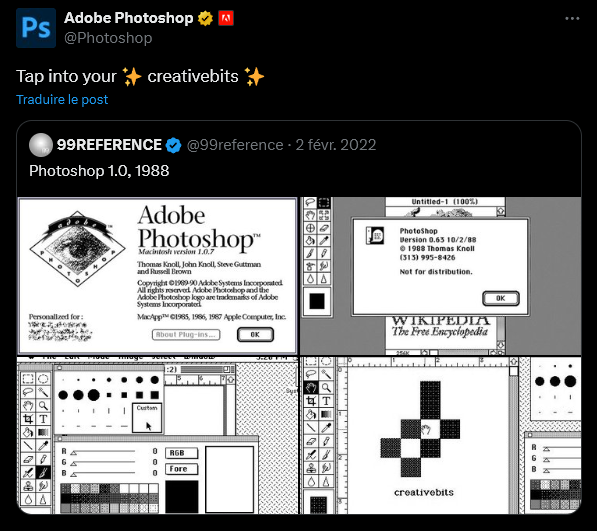 Photoshop post sur 99reference